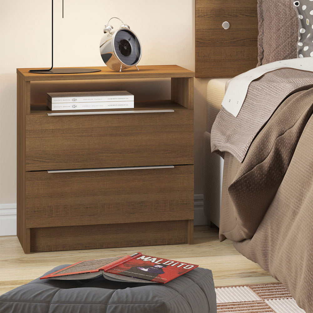 Mesa de Luz 3227 2 Cajones Marrón