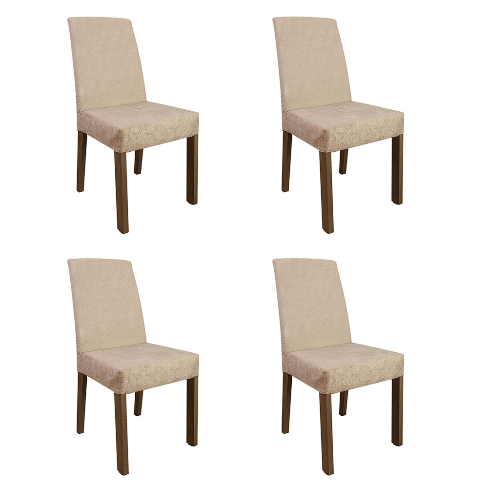 Kit 4 Sillas para Comedor 4255 Marrón/Gamuza Imperial Madesa