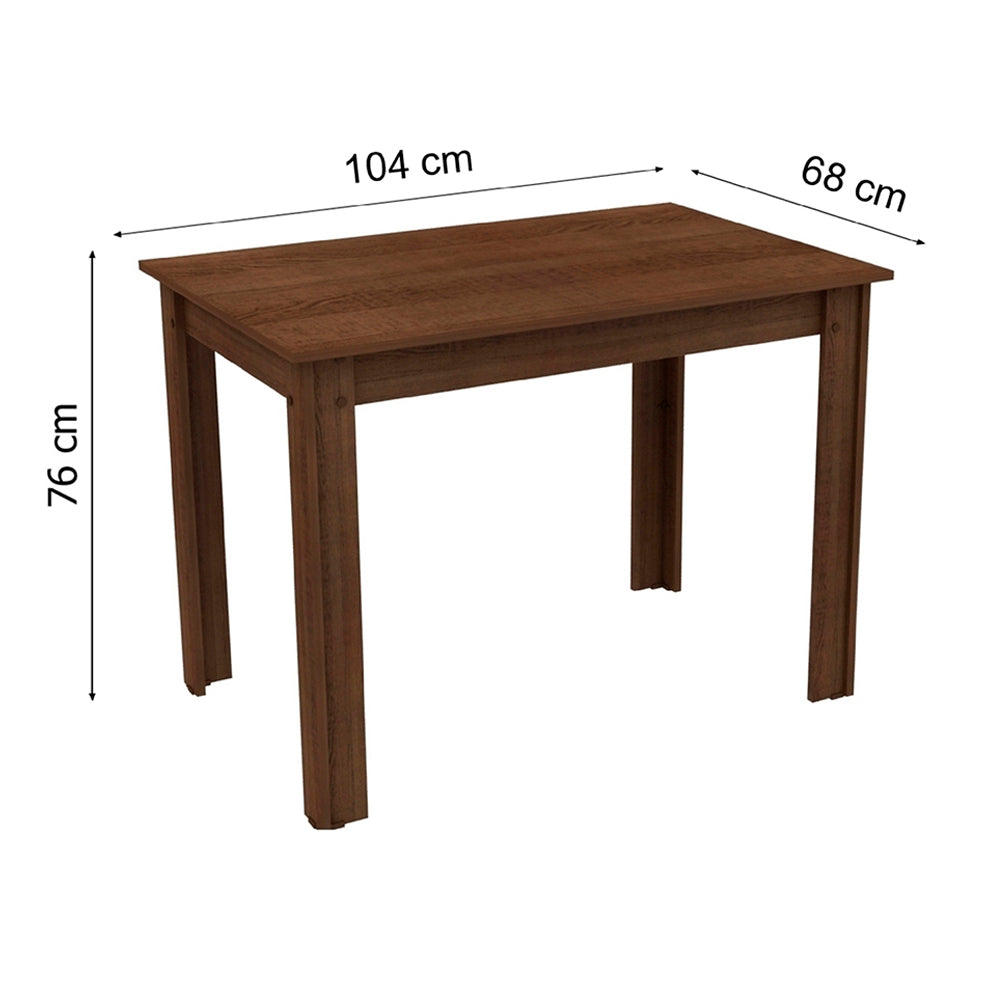 Mesa de Comedor Rectangular con Tapa de Madera 5258B Marrón