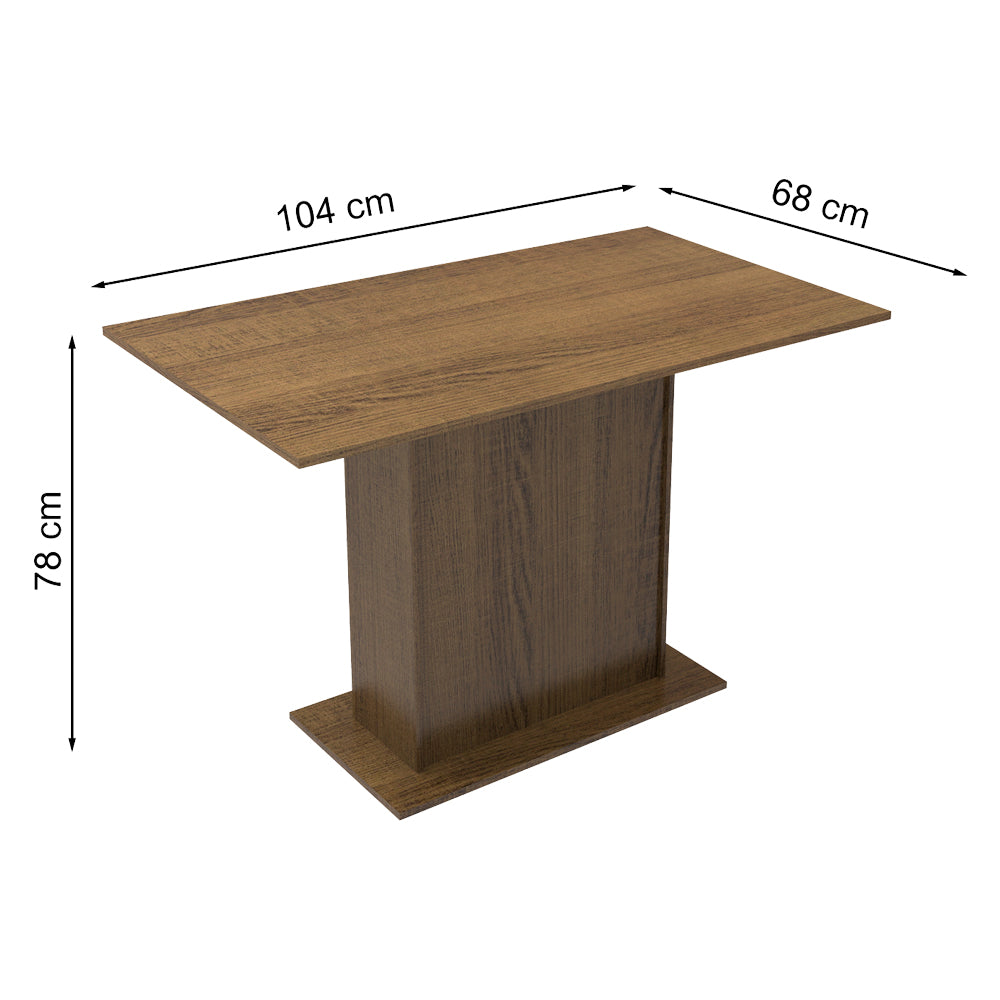 Mesa de Comedor Rectangular con Tapa de Madera 5329 Marrón