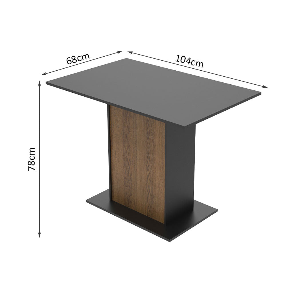 Mesa de Comedor Rectangular con Tapa de Madera 5329 Negro/Marrón