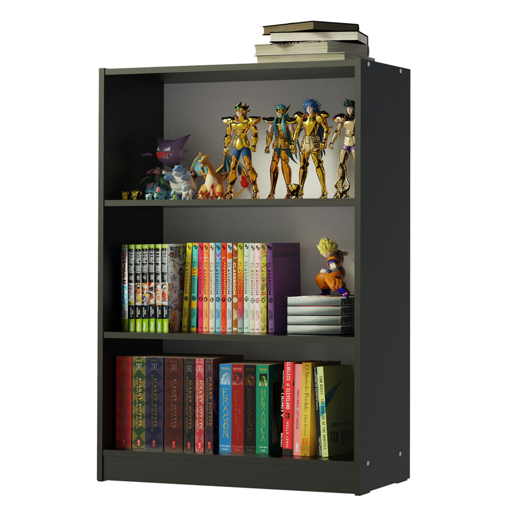 Biblioteca Organizador Madesa 6907 con 3 Nichos Negro