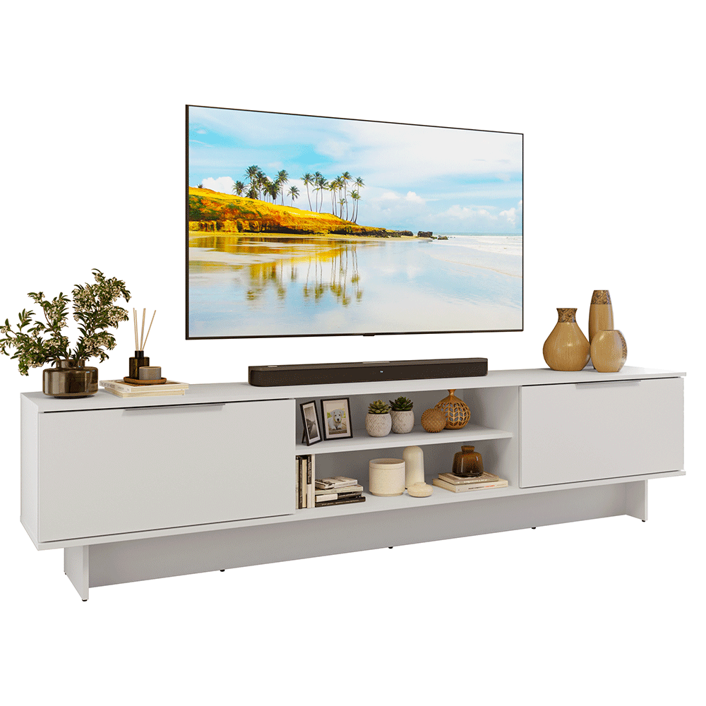Rack para TV hasta 80 Pulgadas 218 cm 2 Puertas Blanco Stella Madesa
