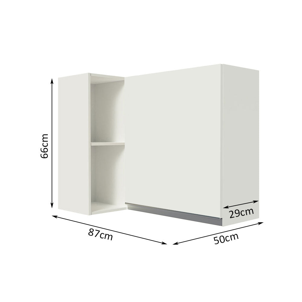 Alacena Cocina Esquinera 100% MDF con Porta Botellas Blanco Smart Madesa