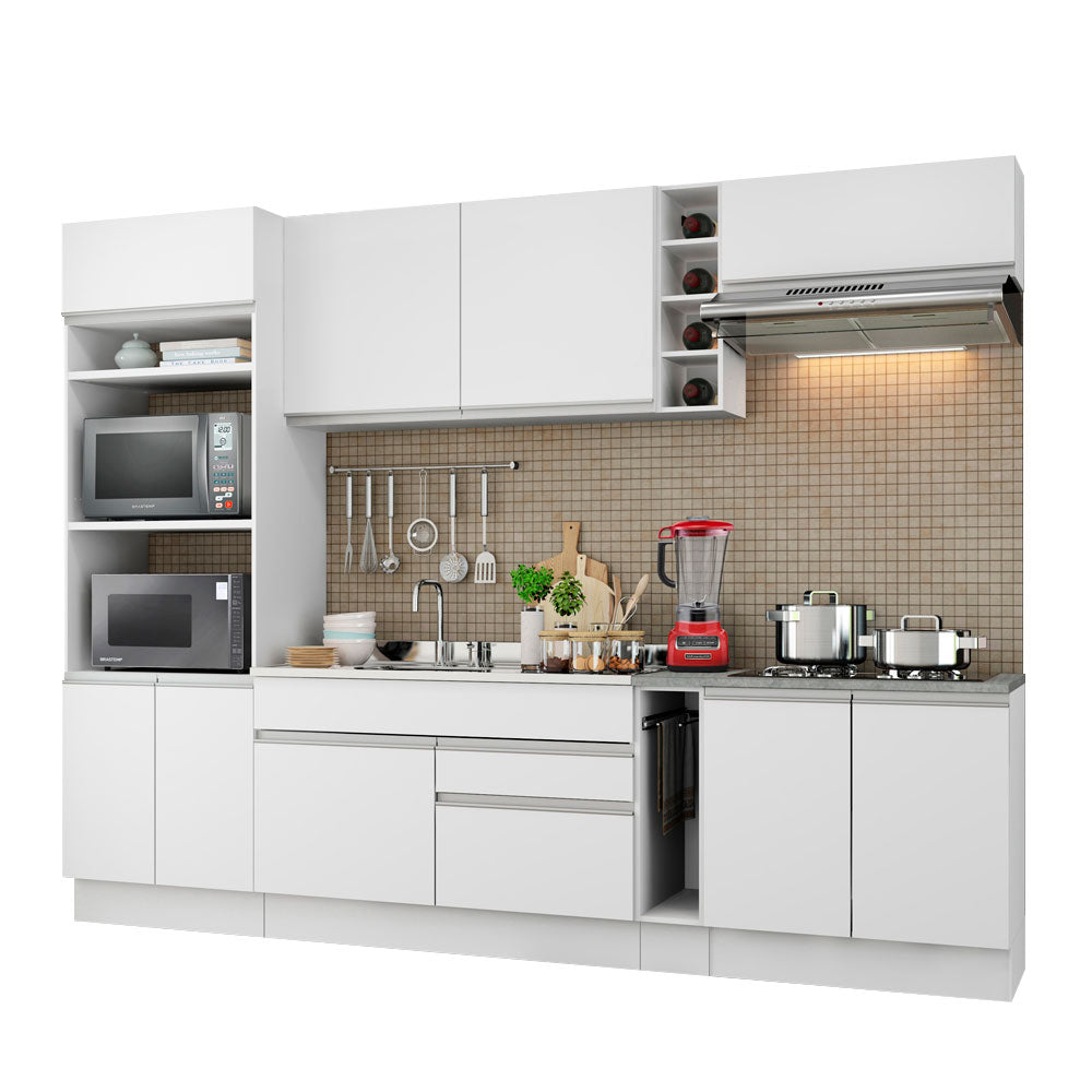 Combo Completo de Cocina Vicenza 290 cm Glamy Blanco