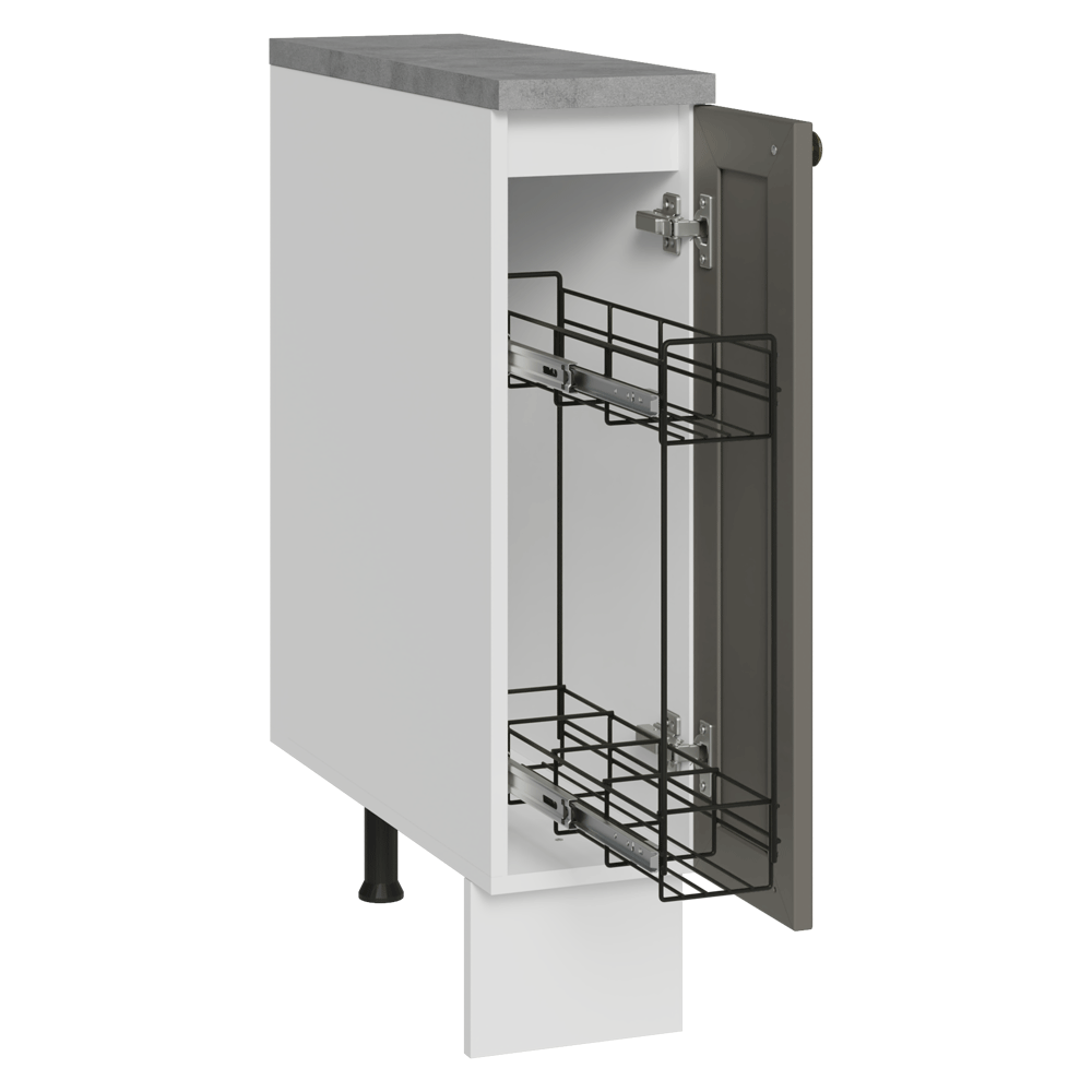 Bajo Mesada Especiero 20x60 cm 1 Puerta (Con Mesada) Blanco/Gris Vik
