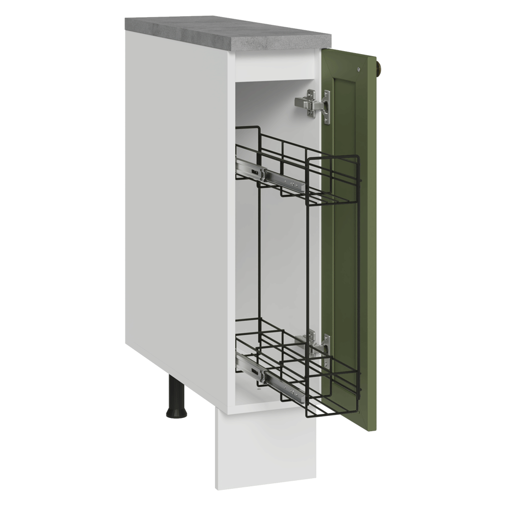 Bajo Mesada Especiero 20x60 cm 1 Puerta (Con Mesada) Blanco/Verde Vik