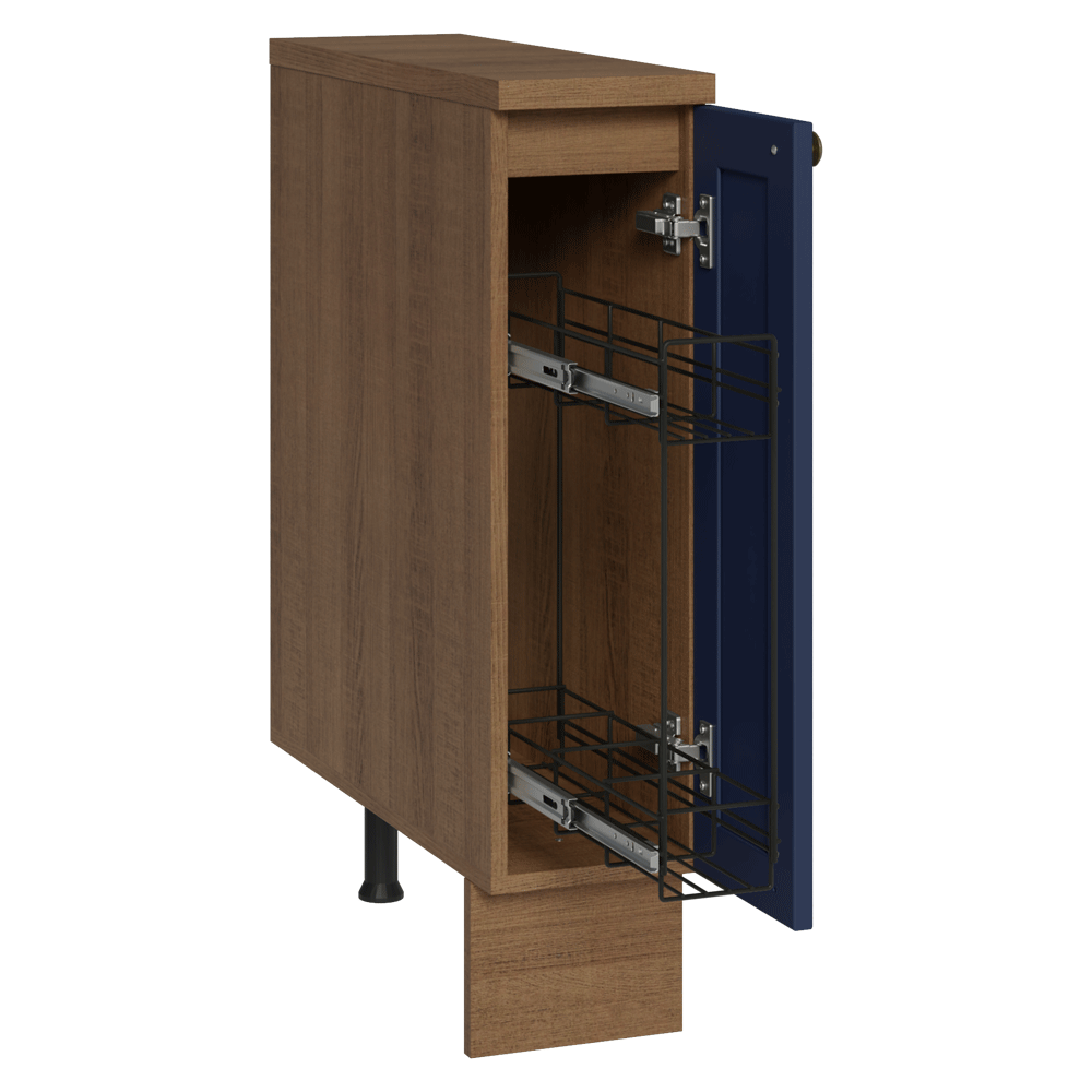 Bajo Mesada Especiero 20x60 cm 1 Puerta (Con Mesada) Marrón/Azul Vik