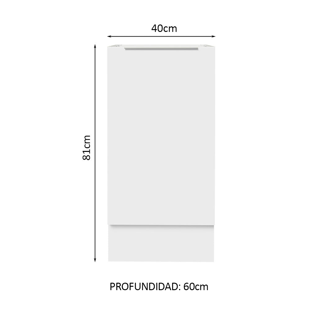 Bajo Mesada Cocina 40 x 60 cm 1 Puerta (Sin Mesada) Blanco Stella Madesa