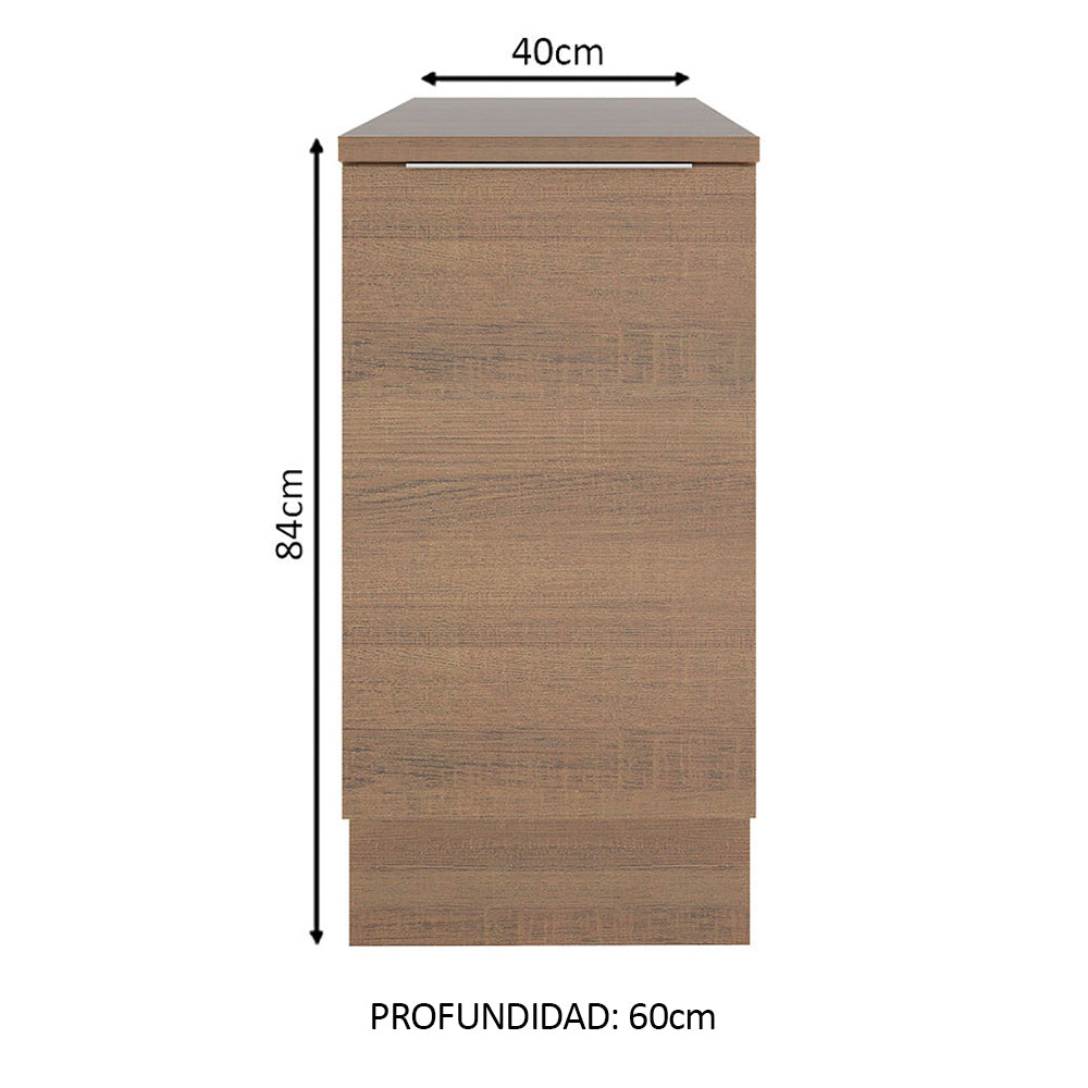 Bajo Mesada Cocina 40 x 60 cm 1 Puerta (Con Mesada) Marrón Stella Madesa