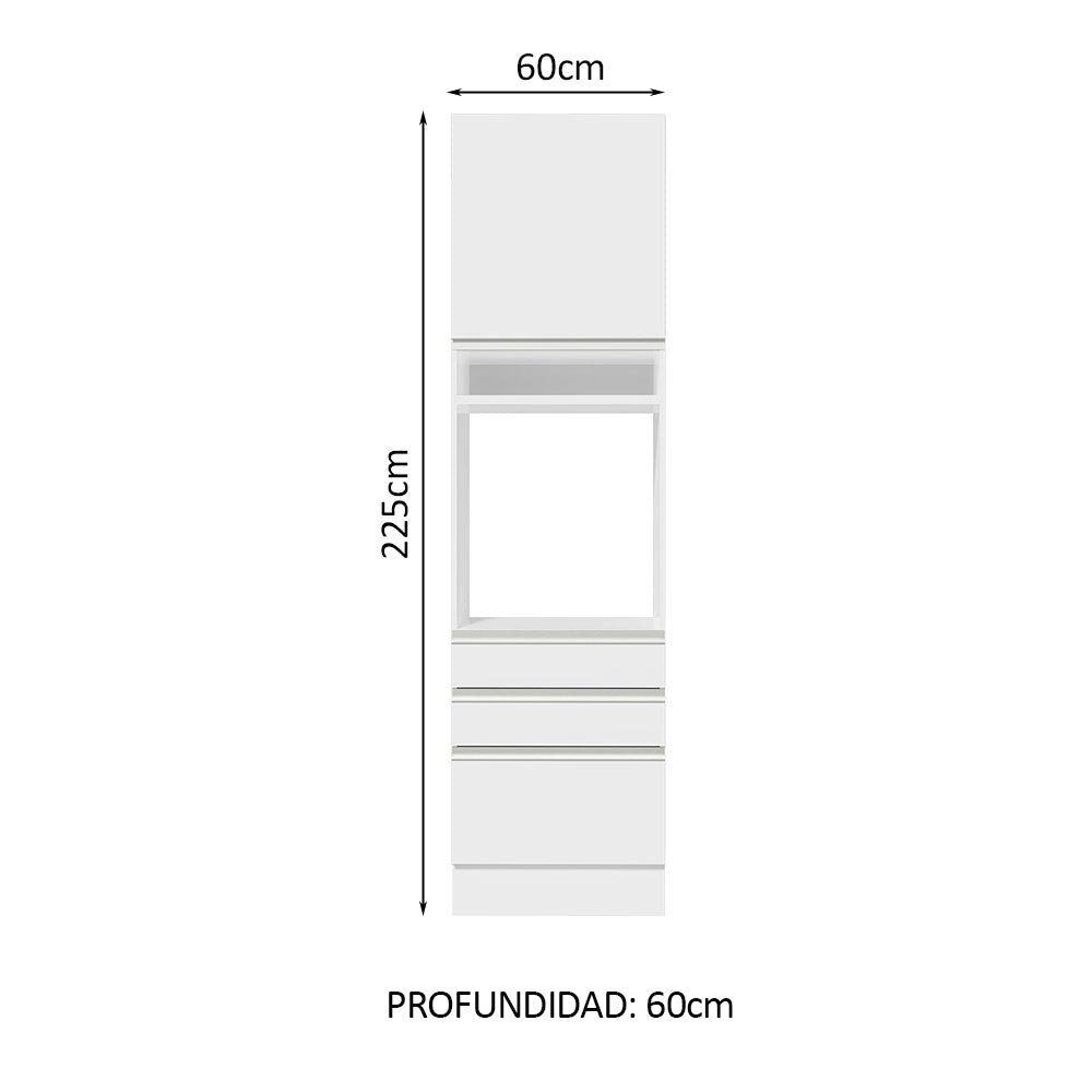 Despensero Madesa Glamy 60 x 60 cm 1 Puerta 3 Cajones Blanco