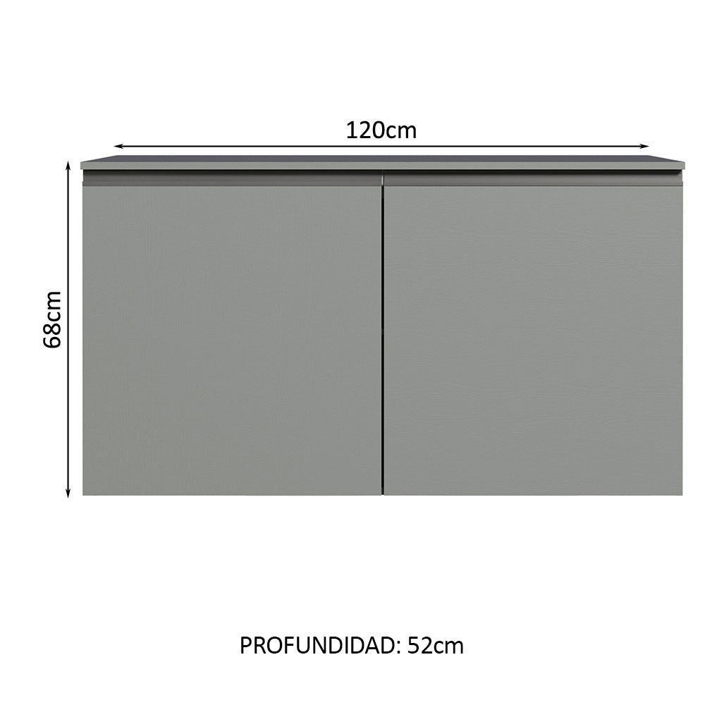 Bajo Mesada Cocina 120 cm 2 Puertas Gris Nice Madesa
