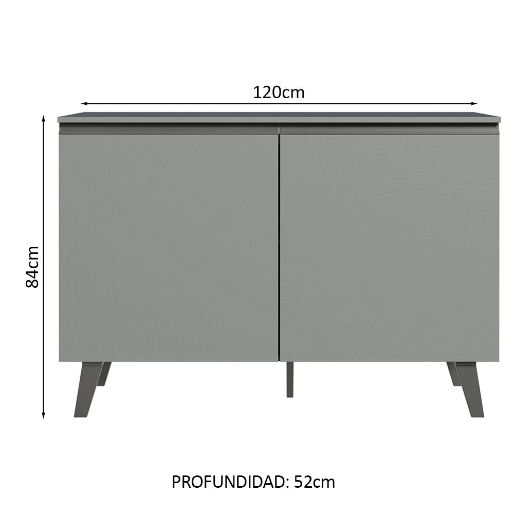 Bajo Mesada Cocina 120 cm 2 Puertas Gris Nice Madesa