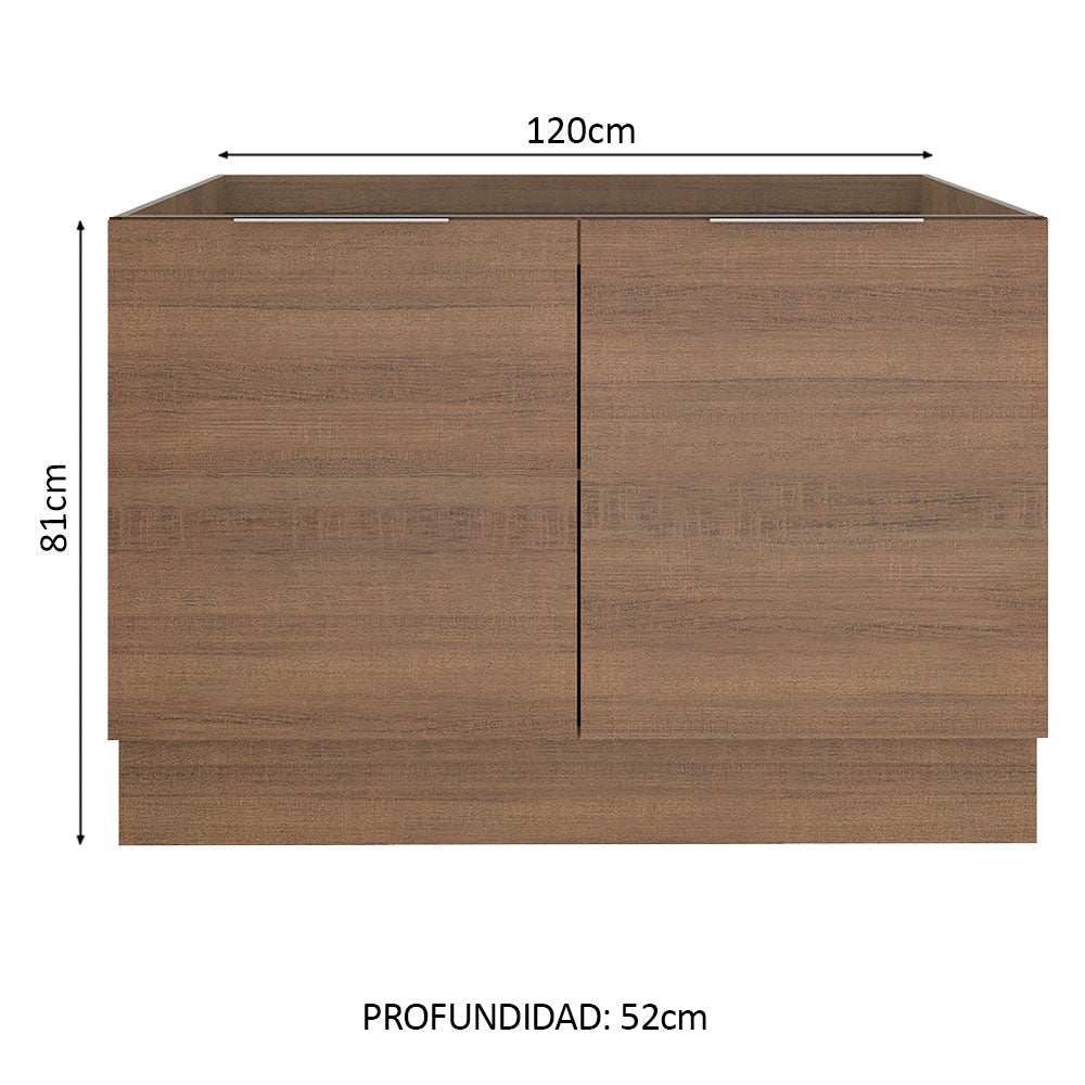 Bajo Mesada 120 cm Sin cajones 2 Puertas Stella Marrón