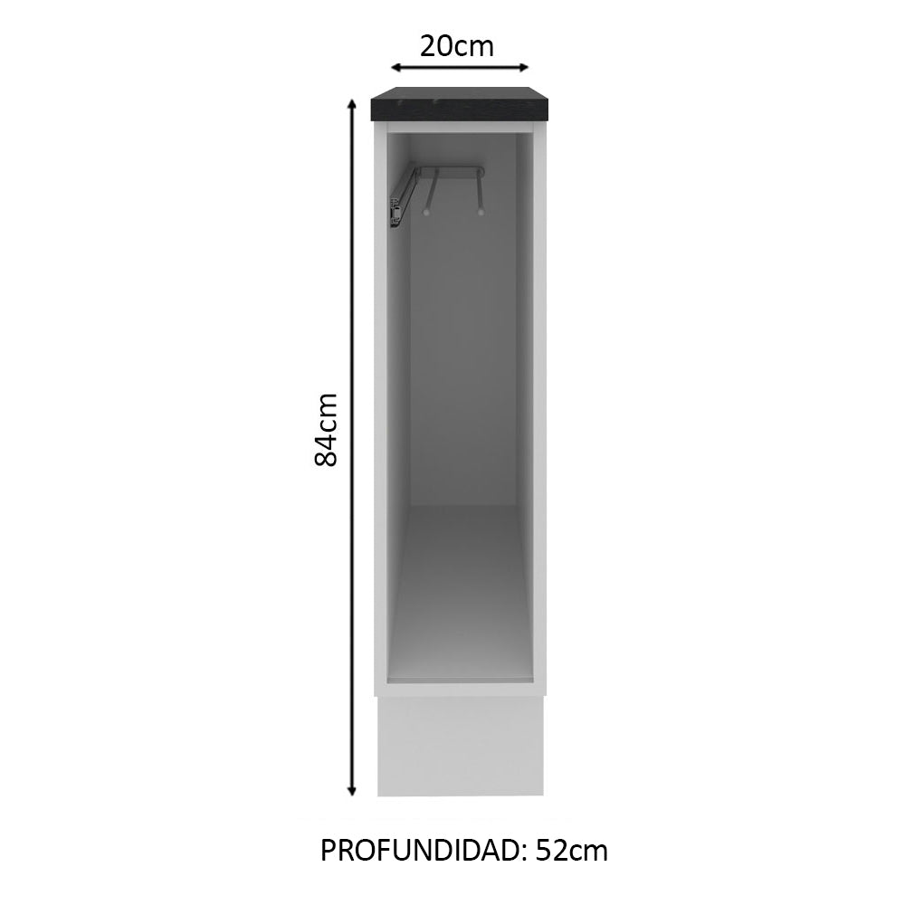 Bajo Mesada Cocina Porta Repasador 100% MDF Blanco Acordes Madesa