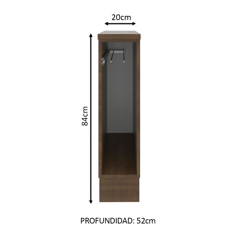 Bajo Mesada 20 cm Porta repasador para Cocinas Marrón Glamy Madesa