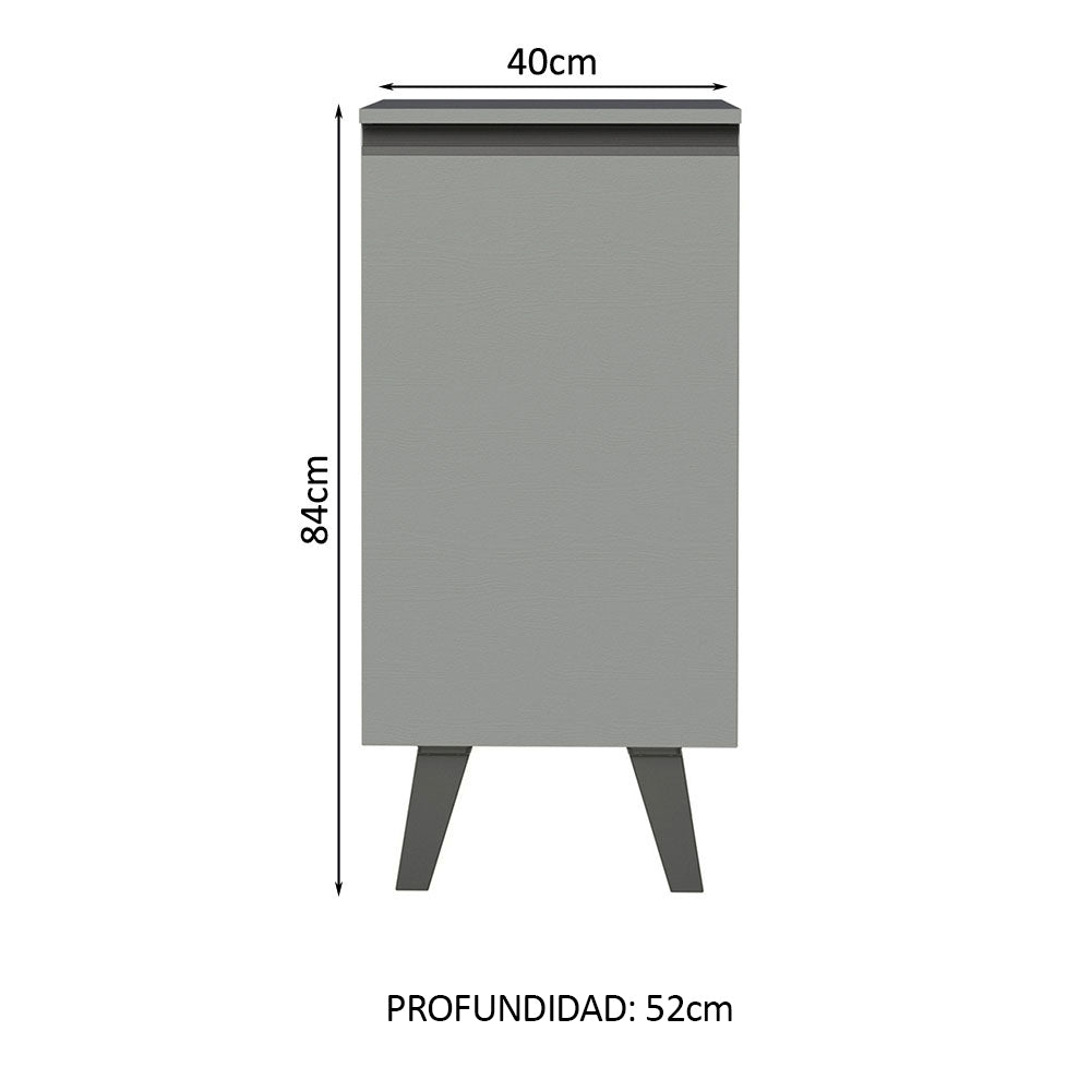Bajo Mesada Cocina 40 cm 1 Puerta con Patas Gris Nice Madesa