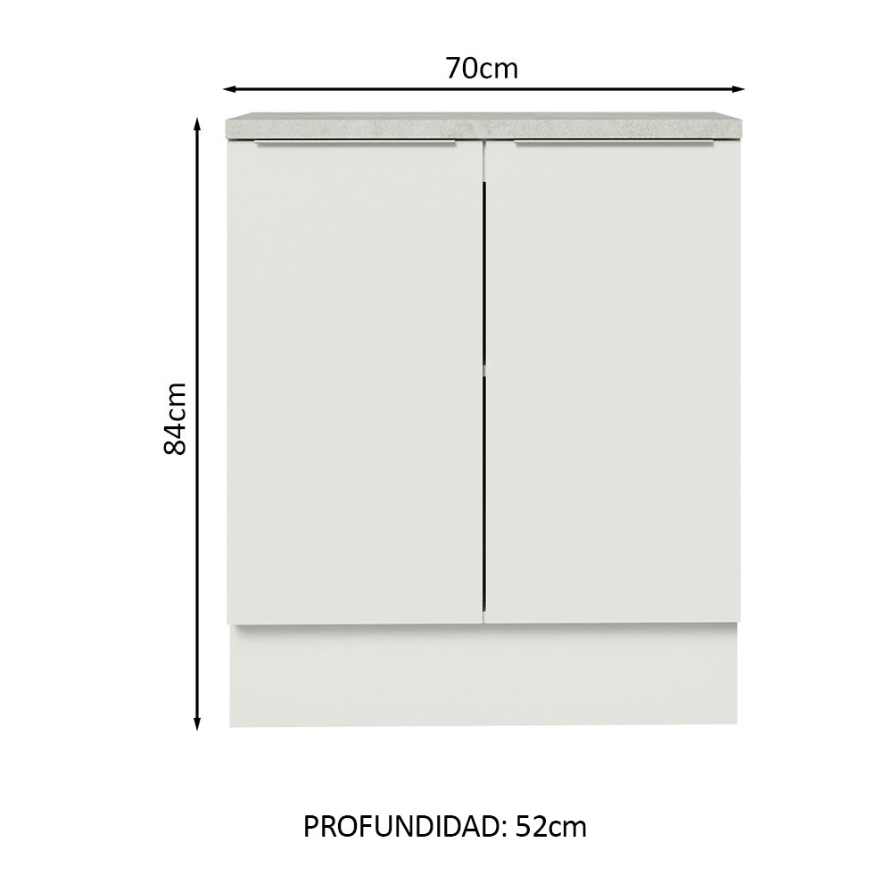 Bajo Mesada 70 cm Sin cajones 2 Puertas Stella Blanco