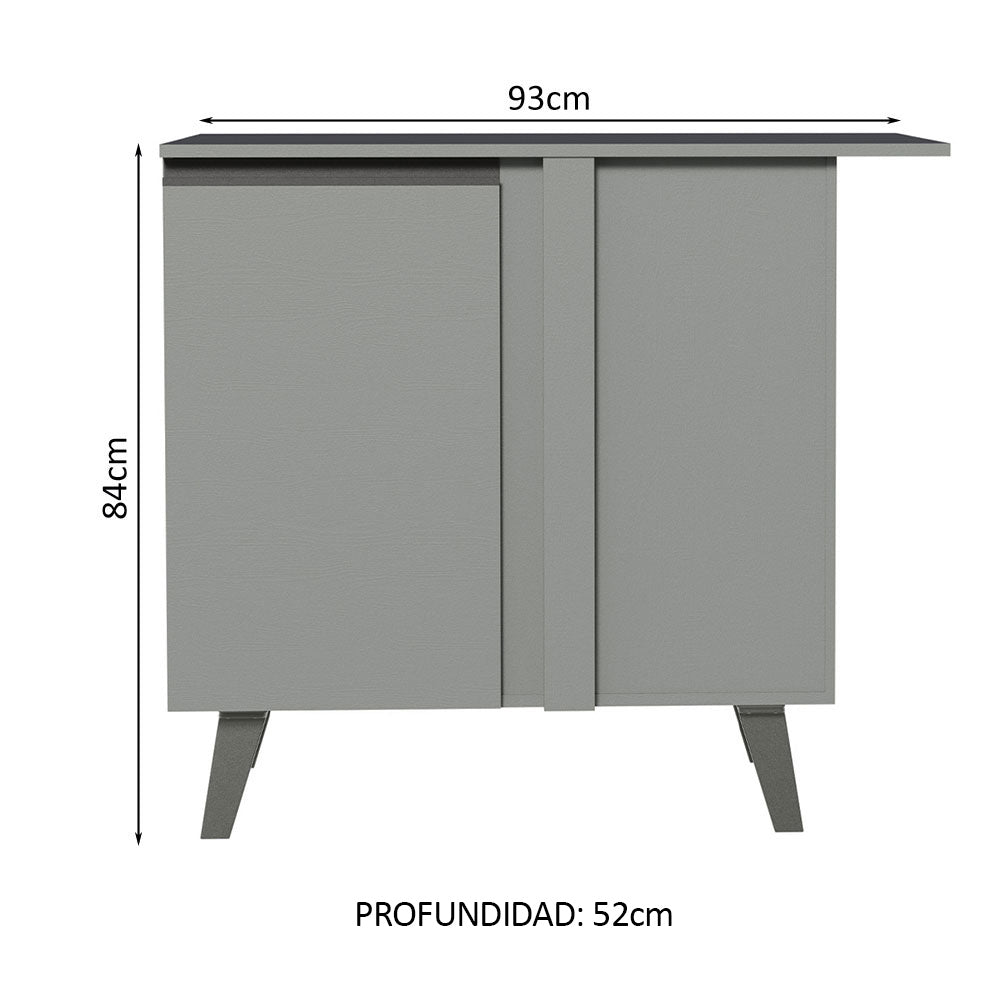 Bajo Mesada 93 cm Sin cajones 1 Puerta Nice Gris