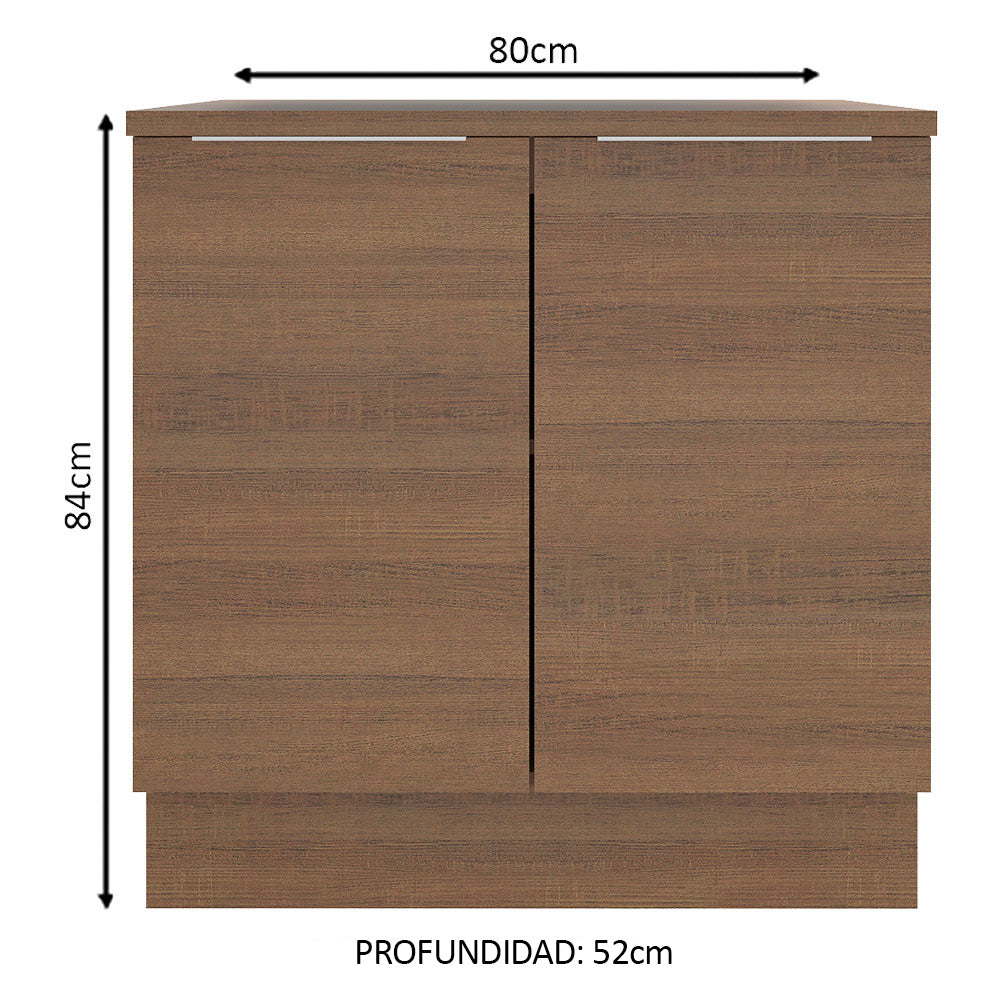 Bajo Mesada 80 cm Sin cajones 2 Puertas Stella Marrón