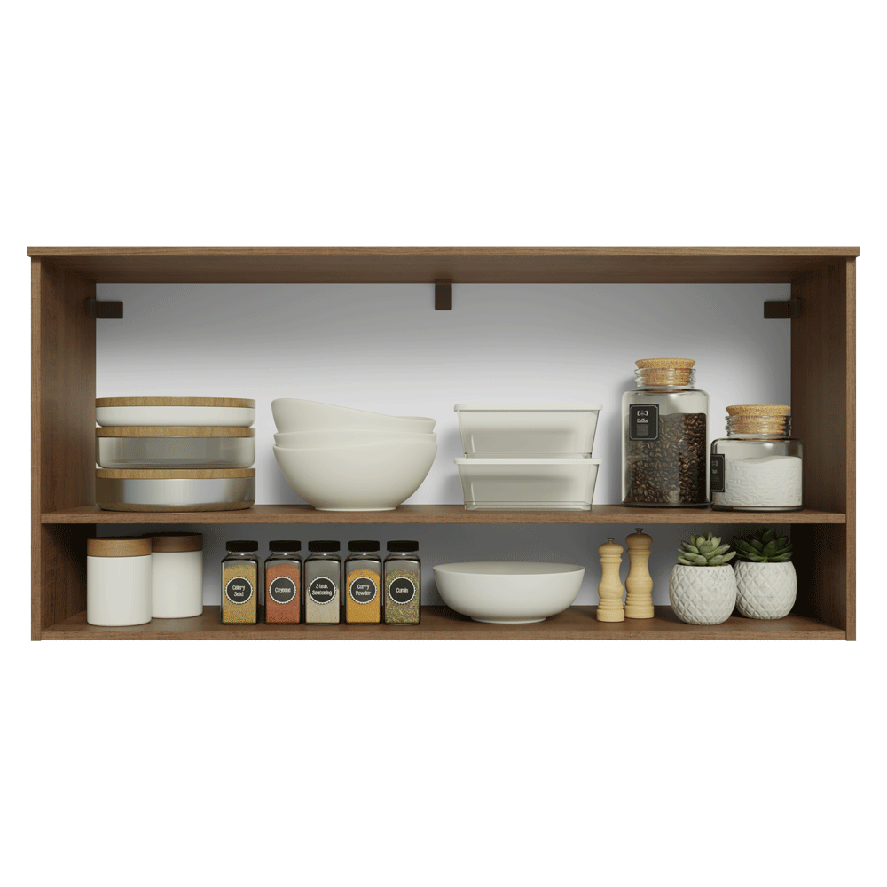 Alacena 105 cm 1 Puerta Rebatible Marrón/Blanco Lille Madesa