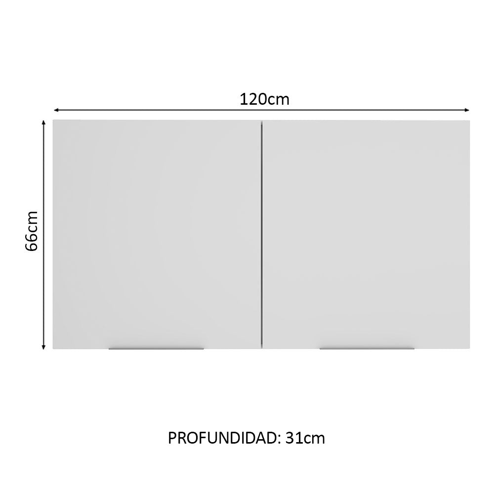 Alacena 120 cm 2 Puertas Stella Blanco