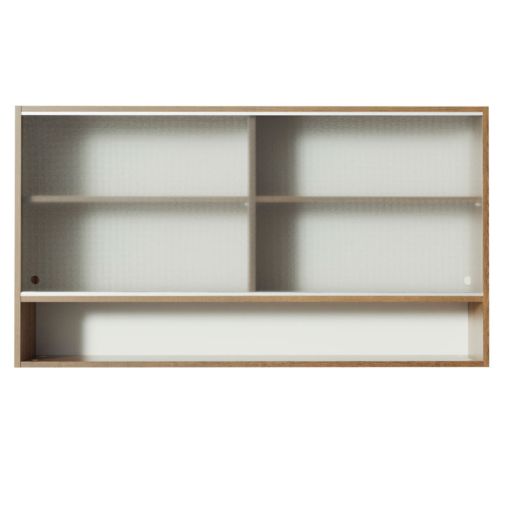 Alacena Madesa Glamy 2 Puertas Corredizas de Vidrio y 1 Nicho Marrón