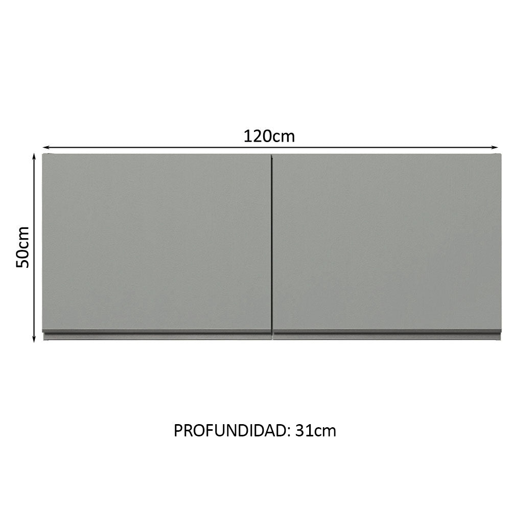 Alacena 120 x 52 cm 2 Puertas Nice Gris