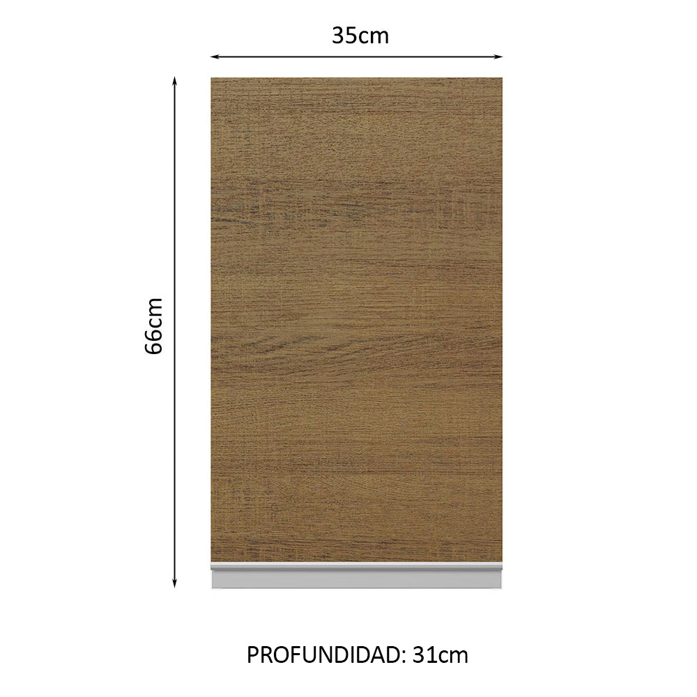 Alacena Cocina 100% MDF 35 cm 1 Puerta Blanco/Marrón Acordes Madesa
