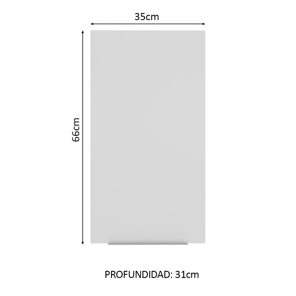 Alacena Cocina 35 cm 1 Puerta Marrón/Blanco Stella Madesa