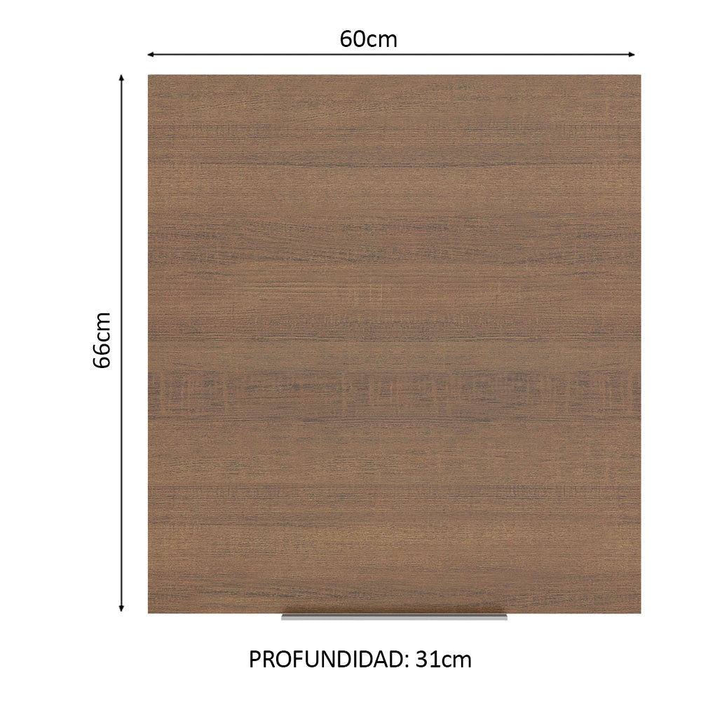 Alacena 60 cm 1 Puerta Stella Blanco/Marrón