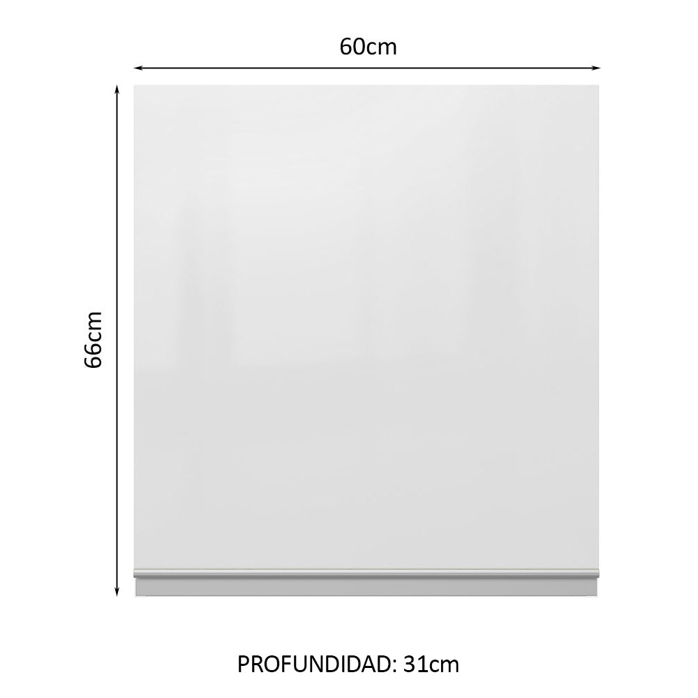 Alacena Cocina 100% MDF 60 cm 1 Puerta Blanco Brillante Acordes Madesa
