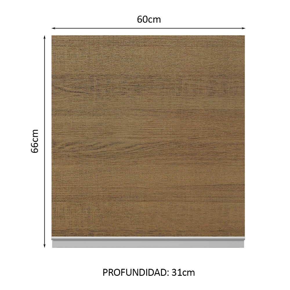 Alacena Cocina 100% MDF 60 cm 1 Puerta Blanco/Marrón Acordes Madesa