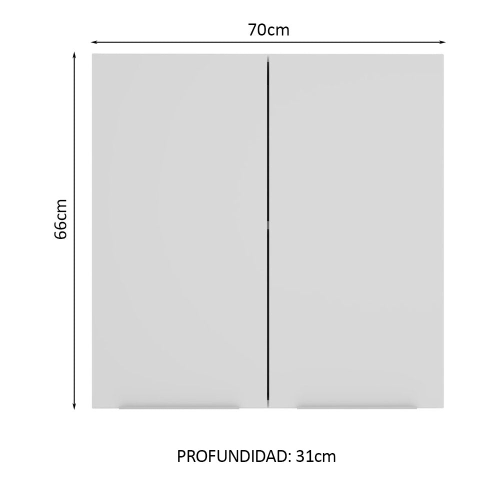 Alacena Cocina 70 cm 2 Puertas Blanco Stella Madesa
