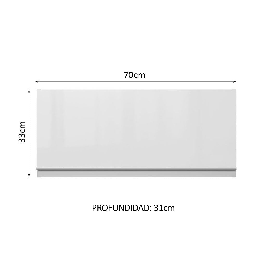 Alacena Cocina 100% MDF 70 cm 1 Puerta Abatible Frente Blanco Brillante Acordes Madesa