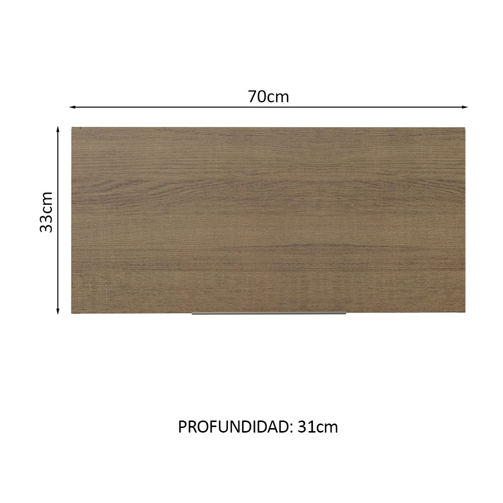 Alacena Cocina 70 cm 1 Puerta Abatible Blanco/Marrón Stella Madesa