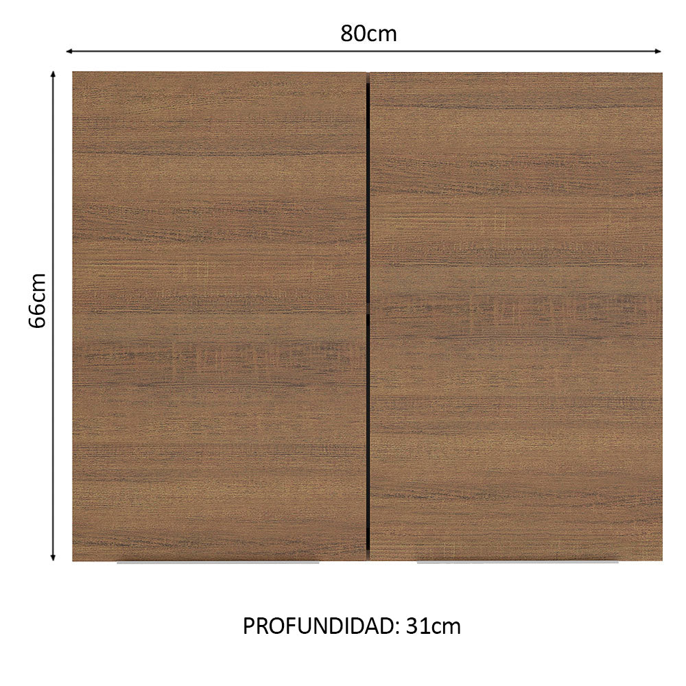 Alacena Cocina 80 cm 2 Puertas Marrón Stella Madesa