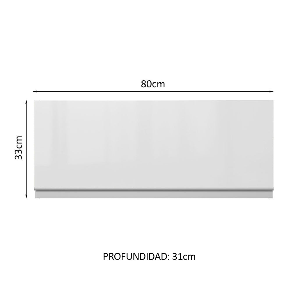 Alacena Cocina 100% MDF 80 cm 1 Puerta Abatible Blanco Brillante Acordes Madesa