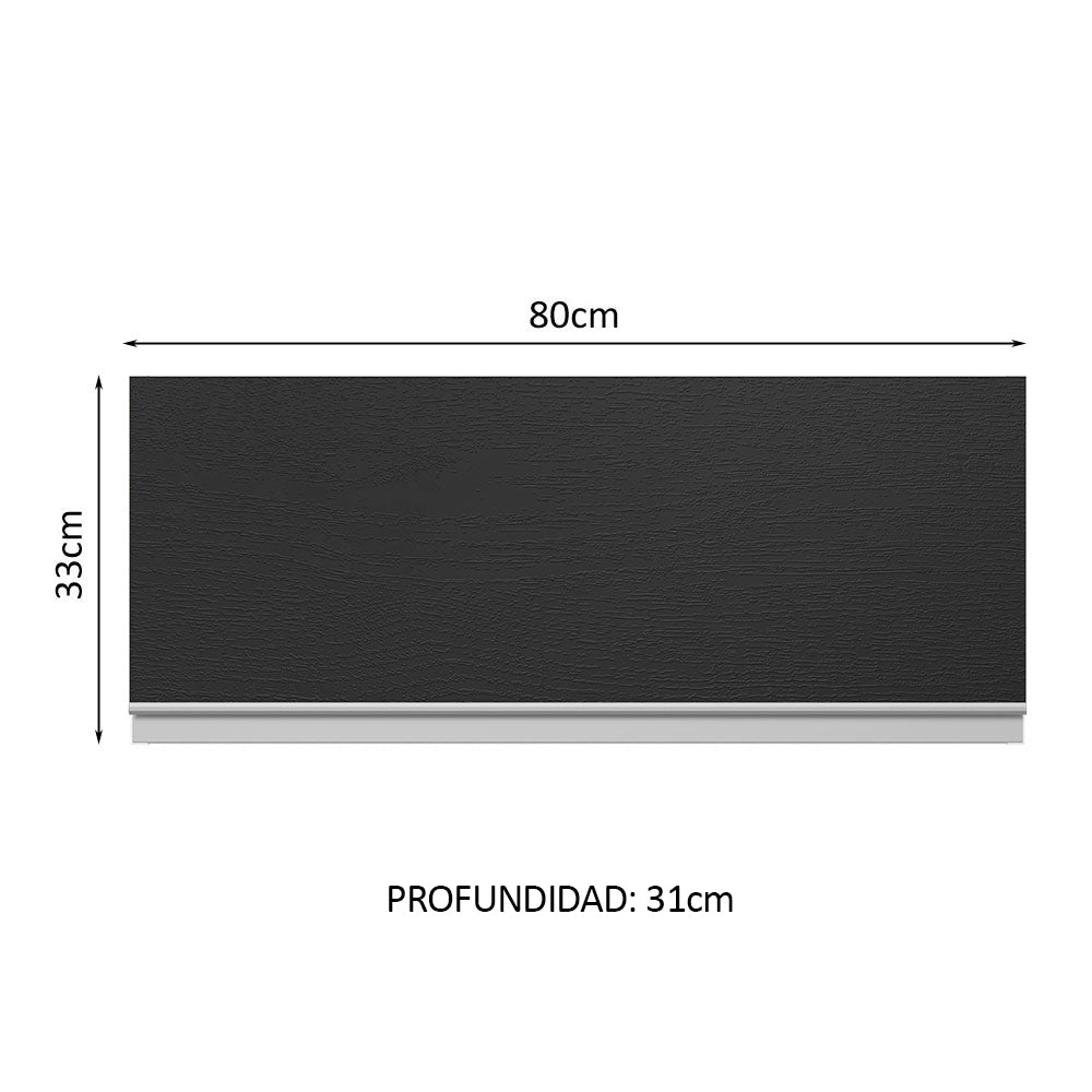 Alacena Cocina 100% MDF 80 cm 1 Puerta Abatible Blanco/Negro Acordes Madesa