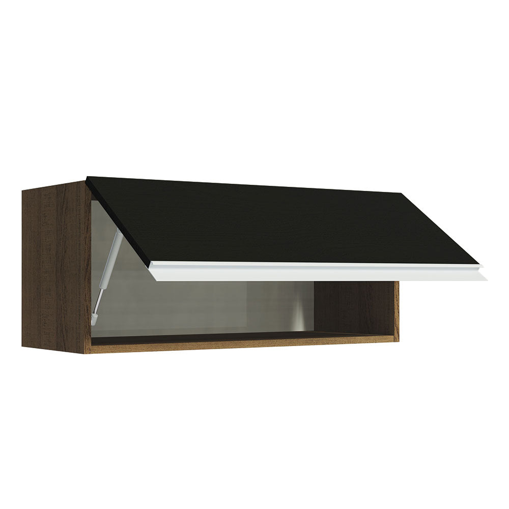 Alacena Gabinete Superior Cocina Madesa Glamy 80cm 1 Puerta Marrón/Negro