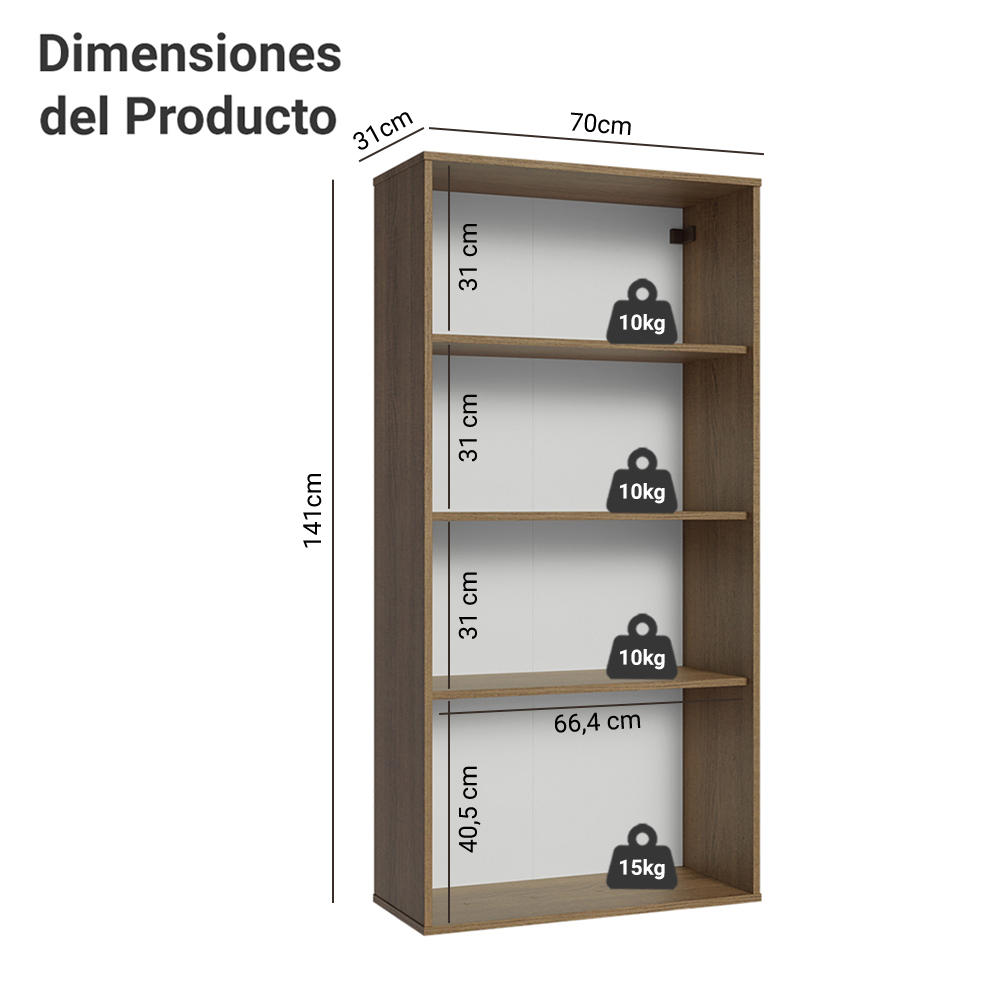 Mueble de Cocina Cristalero 70 cm 2 Puertas de Vidrio Marrón
