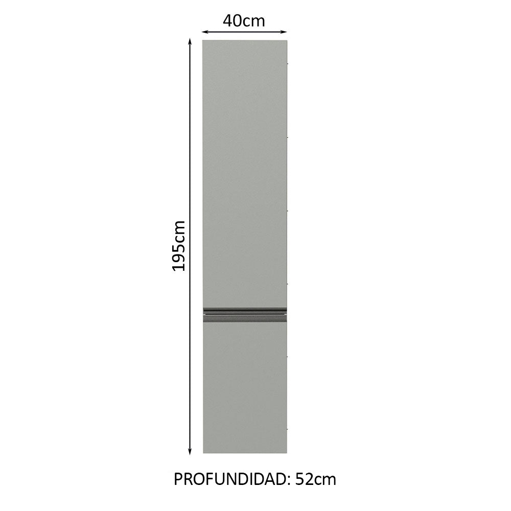 Despensero 40 cm 2 Puertas Sin Patas Nice Gris