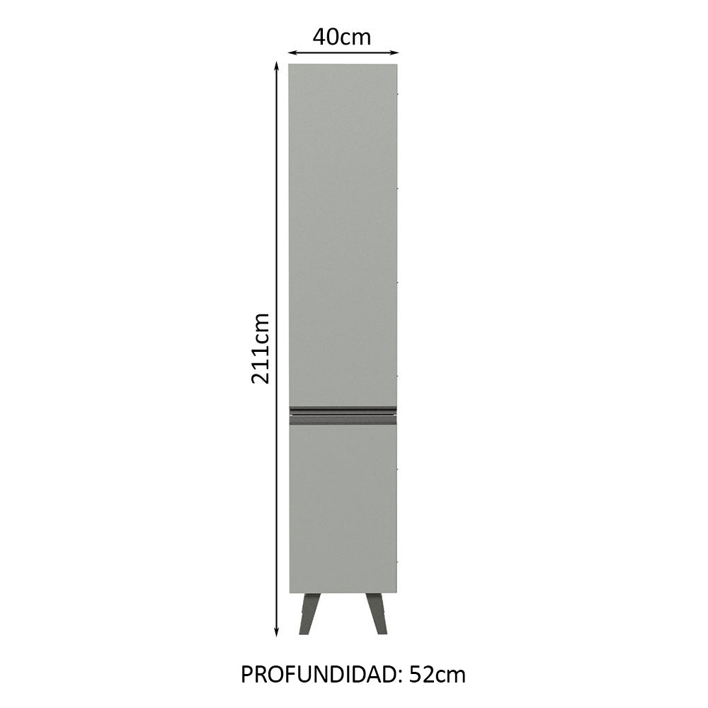 Despensero 40 cm Sin cajones 2 Puertas Nice Gris