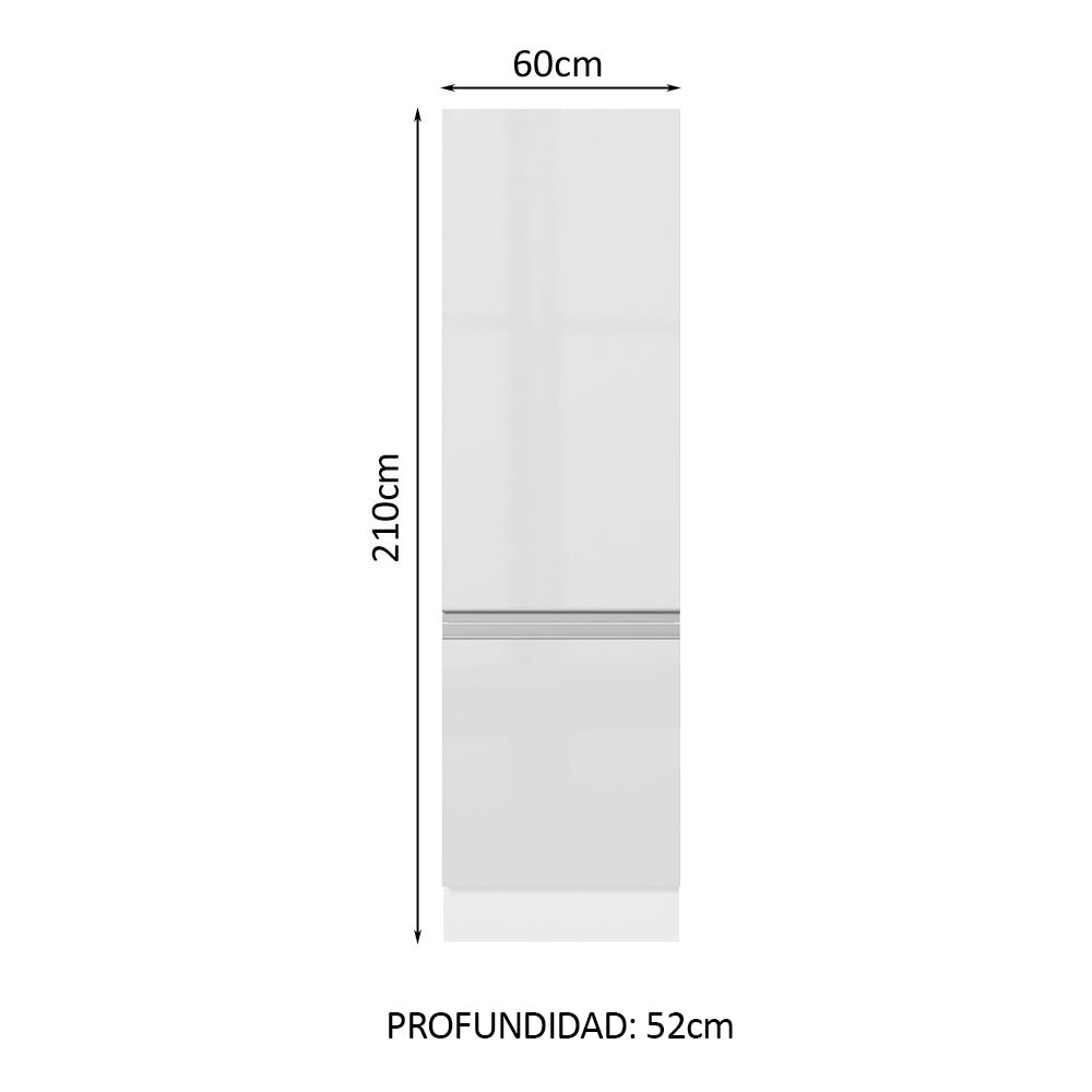 Despensero 100% MDF 60 cm 2 Puertas Blanco Brillante Acordes Madesa