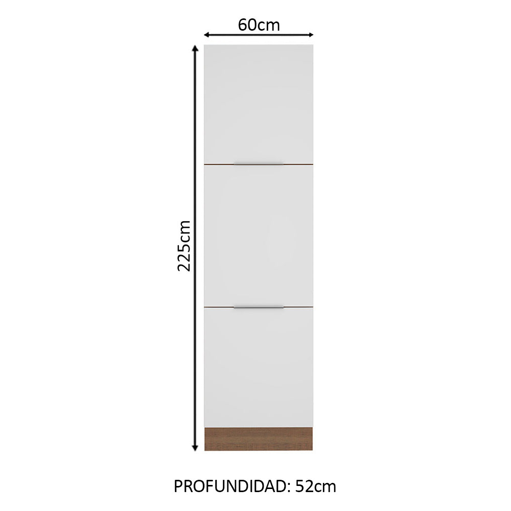 Despensero 60 cm 3 Puertas Marrón/Blanco Stella Madesa