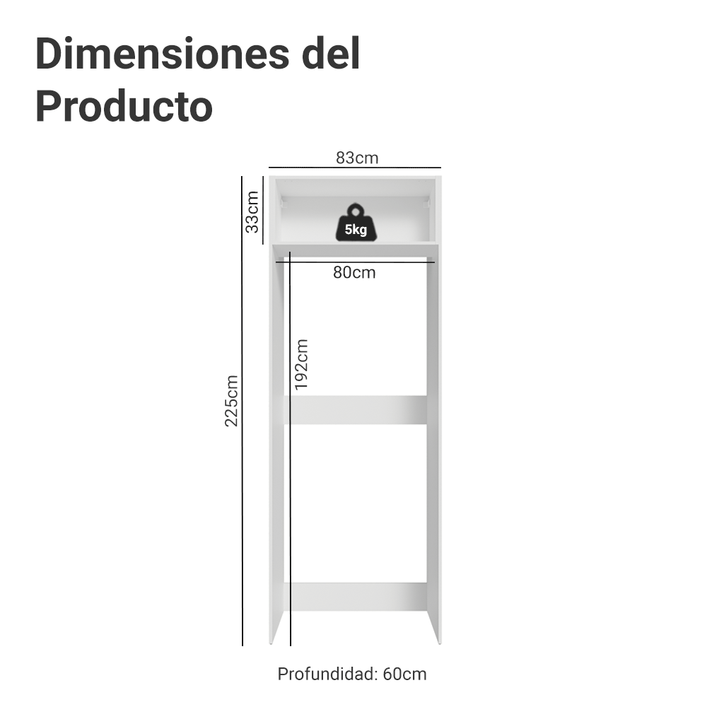Mueble para Heladera 1 Puerta Rebatible Blanco Vik Madesa