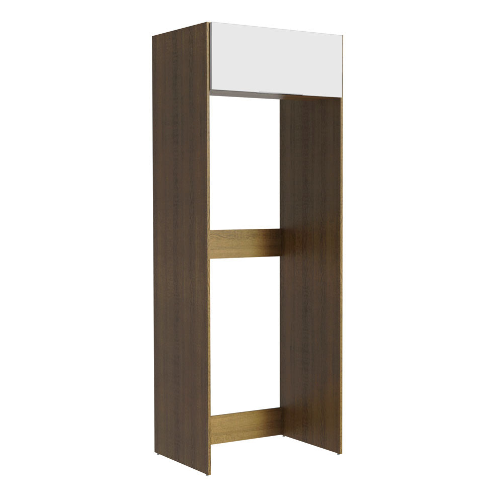 Mueble para Empotrar Heladera 1 Puerta Abatible Marrón/Blanco Stella Madesa