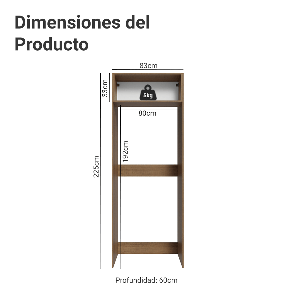 Mueble para Heladera 1 Puerta Rebatible Marrón/Gris Vik Madesa