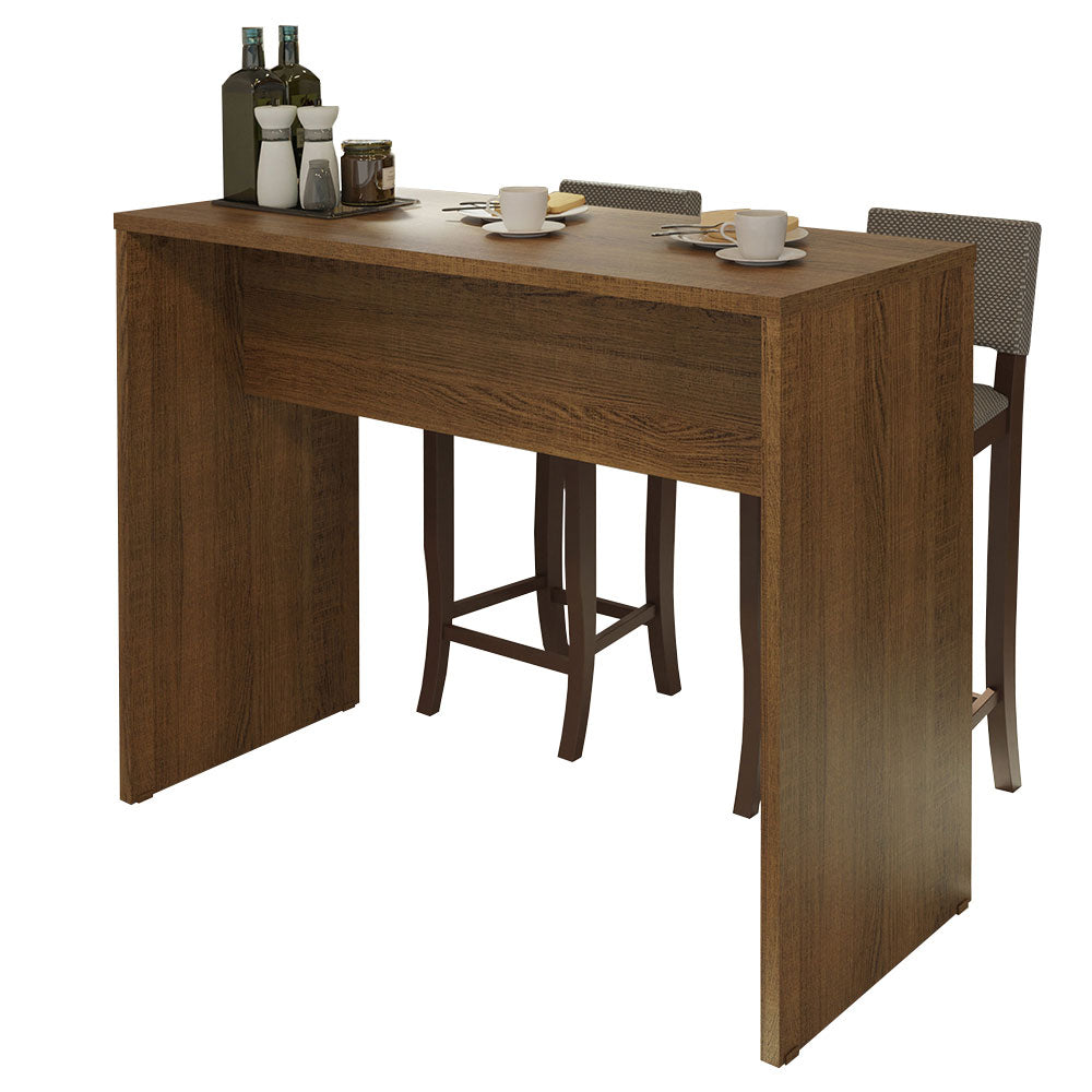 Isla de Cocina con Barra desayunador 115 cm Marrón