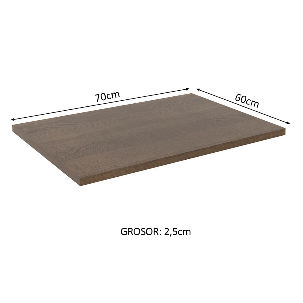 Tapa para Bajo Mesada 70 x 60 cm para Cocinas Lux, Glamy e Stella Marrón Madesa